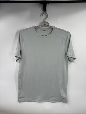 Vuori Men's Gray Solid Crew Neck Short Sleeve Logo T-Shirt Size M